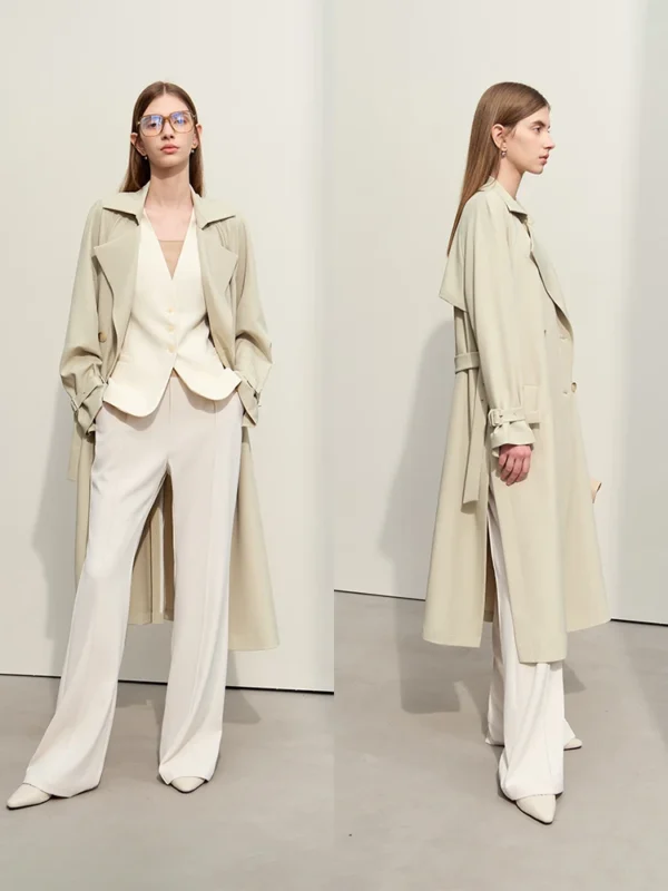 AMII Minimalist 2025 Spring Women's Clothing Trench Coat Long Double-Breasted Belt High-Top Open Fashion Outer Wears 12451032 - Image 6
