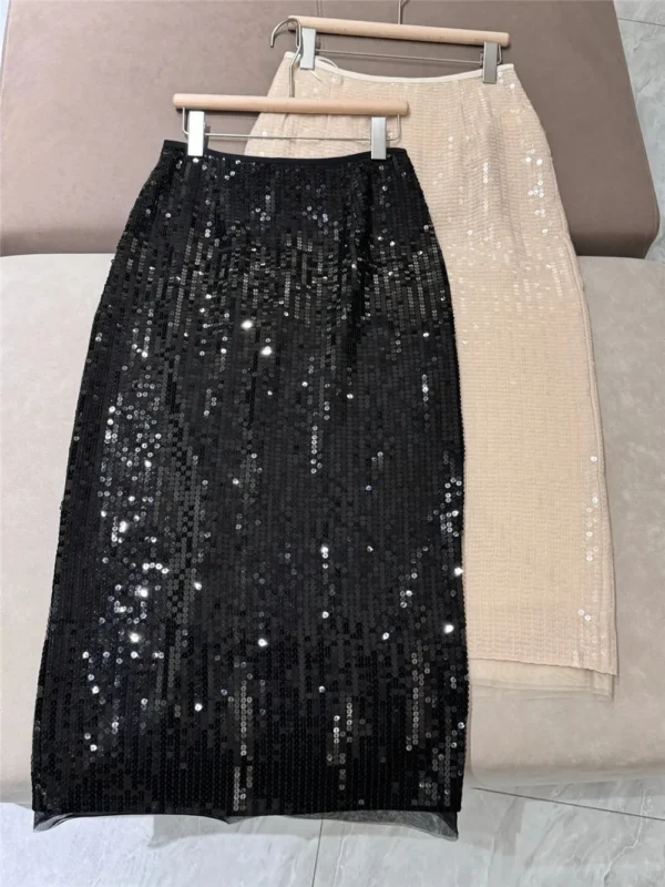 Exquisite Sequins Straight Half Skirt 2025 Spring Summer Women's Clothing