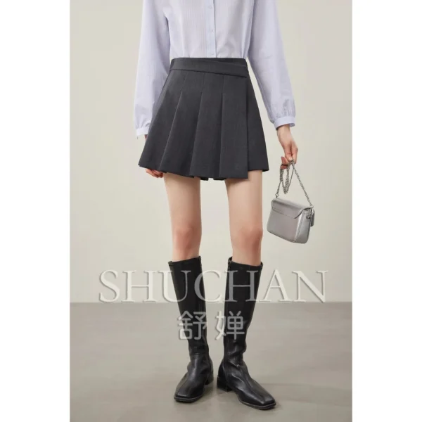 Wool Blend, Asymmetrical Design Short 25 Spring Faldas Mujer Moda Mini Skirt Women Korean Fashion Clothing