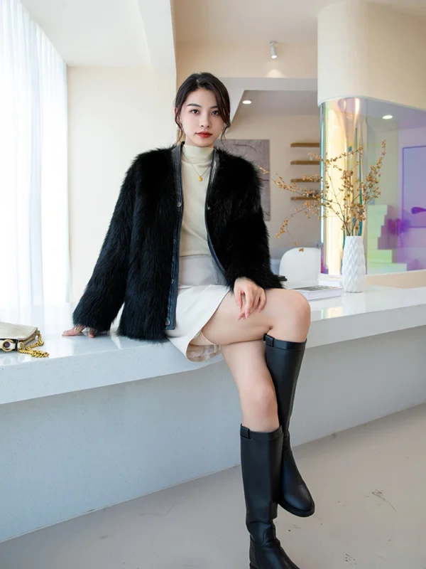 2024 New Real fur,New vintage Long sleeve women"s natural fox fur coats outerwear plus size Female real fur coats - Image 6