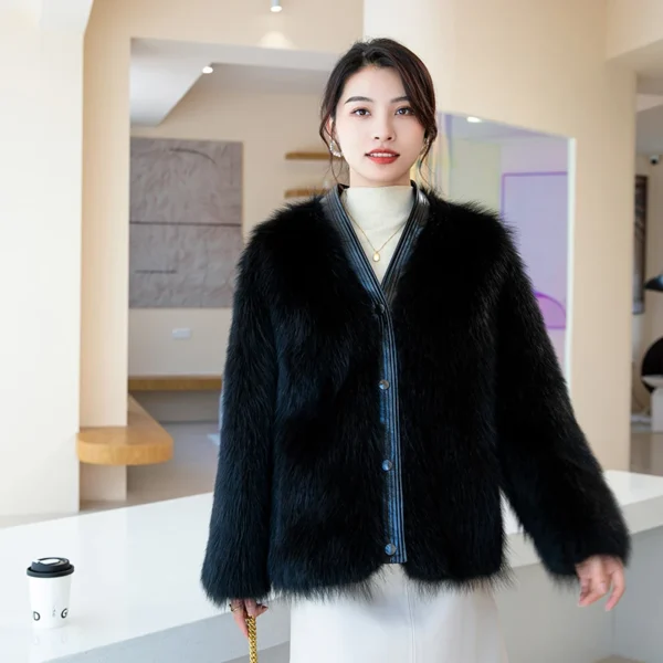 2024 New Real fur,New vintage Long sleeve women"s natural fox fur coats outerwear plus size Female real fur coats
