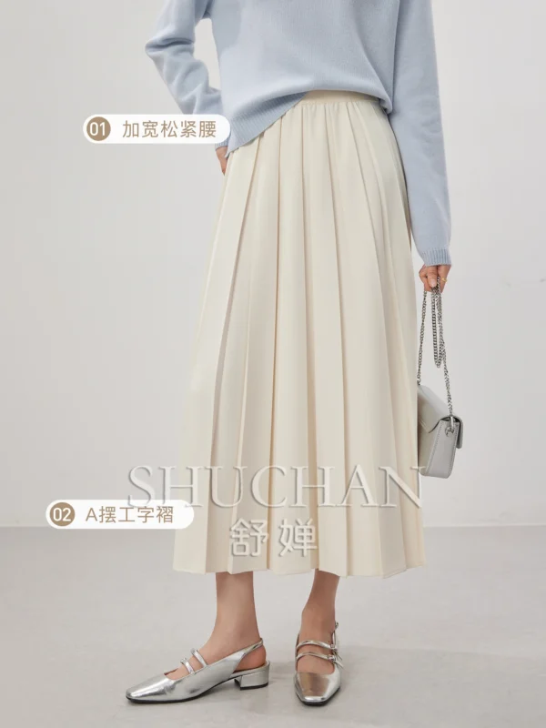 Elegant High-waisted A-shaped Skirt 25 Spring Faldas Mujer Moda Women Clothing Skirts for Women - Image 3