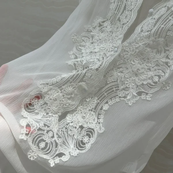 2024 autumn New arrival 100% Silk lace floral embroidery blouse shirt brand clothing for women - Image 2