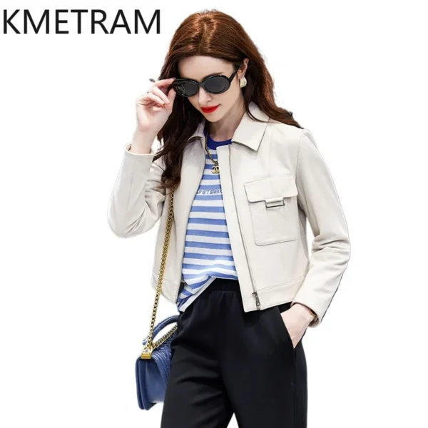 Genuine Leather Jacket Woman Real Sheepskin Short Jackets High Quality New in Outerwears Spring Women Clothing 2025 кожанка