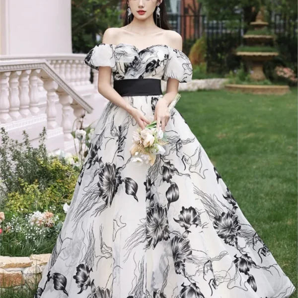 Host light luxury minority sense boob banqueting feminine mitzvah dress - Image 2