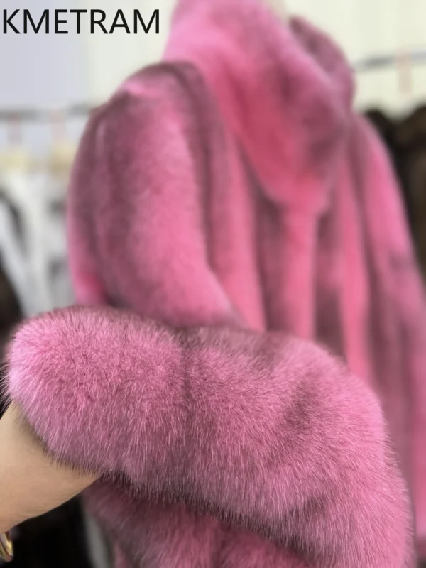 Real Mink Fur Coat Women Luxury Long Pink Fur Jacket for Woman Fashion New in Coats Winter Womans Clothing 2025 шуба женская - Image 5