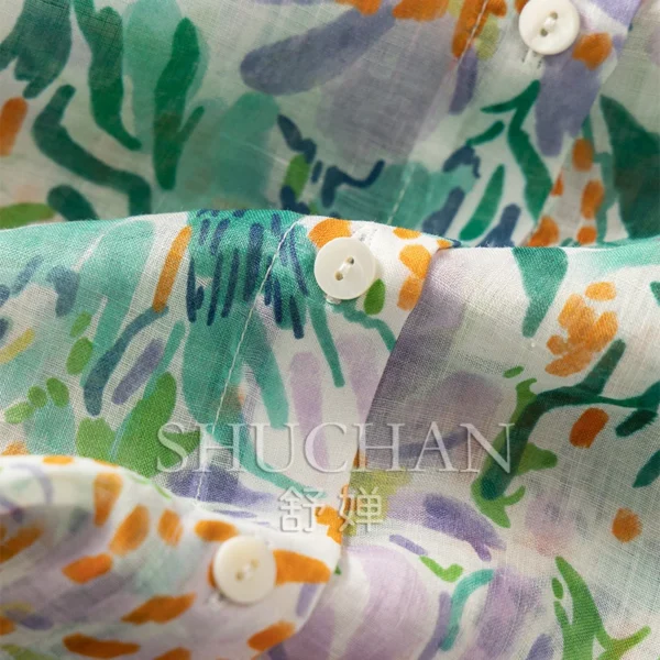 Loose and Comfortable, Thin Printed 100% Ramie Shirt Women 2Z73 Blouse Women Blusas Mujer De Moda 2025 New - Image 4