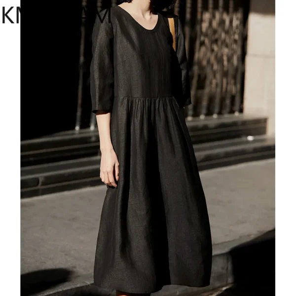 KMETRAM 100% Mulberry Silk Dress Women V-Neck Luxury New in Dresses Woman Clothing 2025 Summer High Quality Vestidos De Mujer - Image 2
