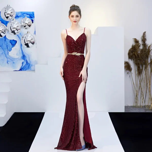 Women's New Sex Fairy Dress Suspenders Dream Celebrity Party Sexy Long Show Thin Fishtail Long Dress Evening Dress - Image 2