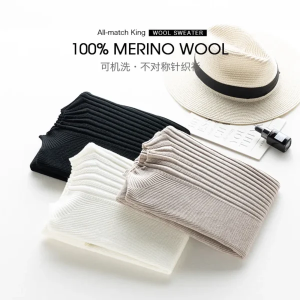 women knit sweater top 100% wool long sleeve shirt womens clothes womens tops clothing fashion streetwear vintage outfits luxury - Image 6