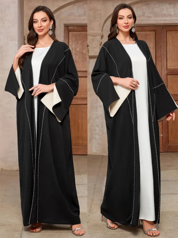 2025 Eid Ramadan Musulmane Modest Open Kimono Abaya Saudi Muslim dresses Dubai Cardigan Arabe Robe for Women Islamic Clothing
