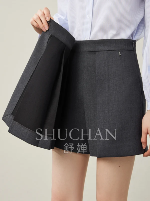 Wool Blend, Asymmetrical Design Short 25 Spring Faldas Mujer Moda Mini Skirt Women Korean Fashion Clothing - Image 4