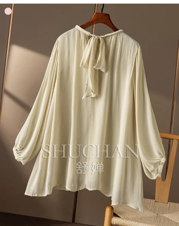 Soft Round Neck Chiffon Shirt Women 10C5 Blusa Feminina Women Tops Camisas De Mujer Blouse for Women - Image 5