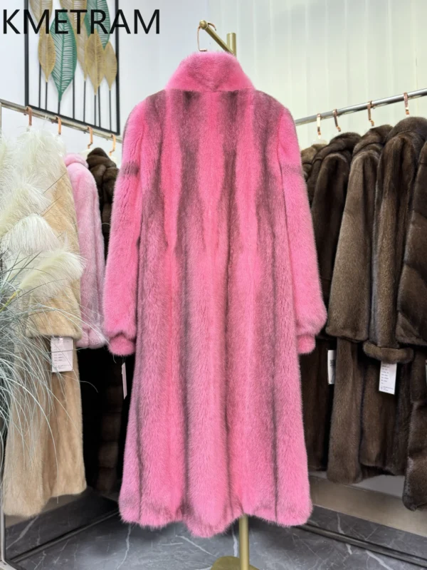 Real Mink Fur Coat Women Luxury Long Pink Fur Jacket for Woman Fashion New in Coats Winter Womans Clothing 2025 шуба женская - Image 3