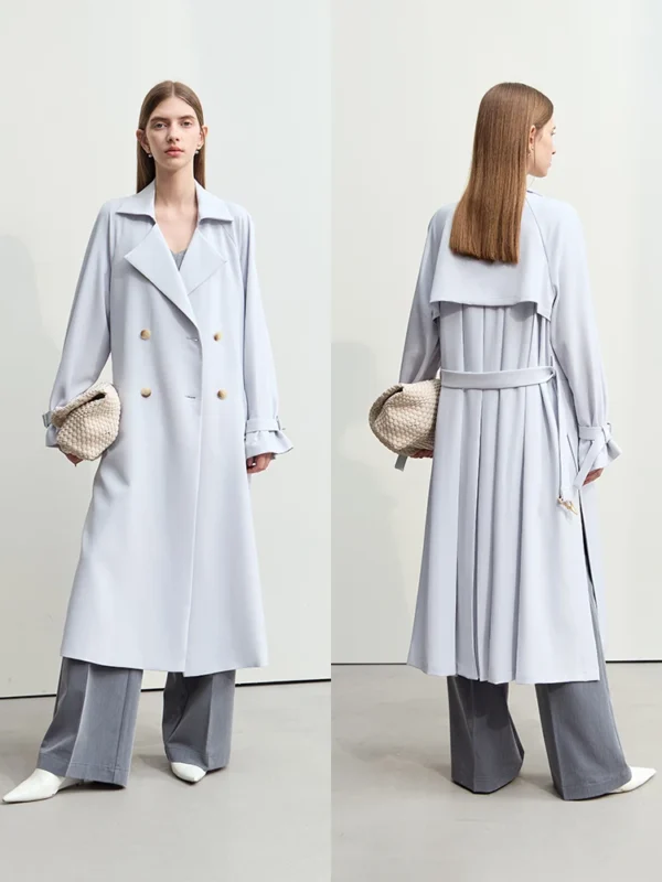 AMII Minimalist 2025 Spring Women's Clothing Trench Coat Long Double-Breasted Belt High-Top Open Fashion Outer Wears 12451032 - Image 2