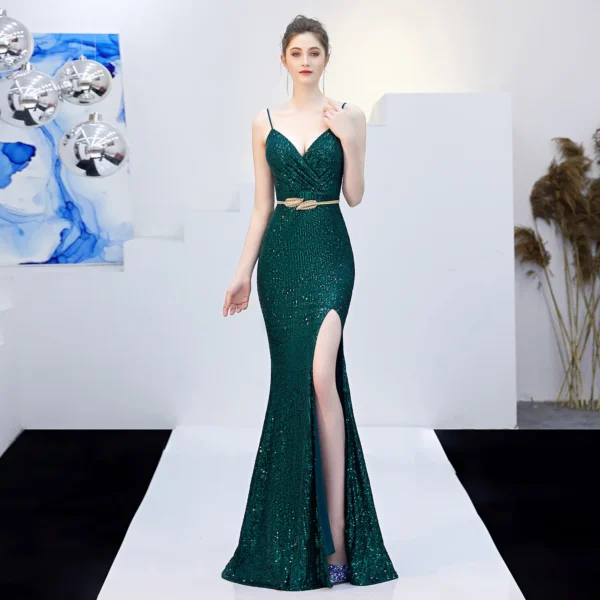 Women's New Sex Fairy Dress Suspenders Dream Celebrity Party Sexy Long Show Thin Fishtail Long Dress Evening Dress