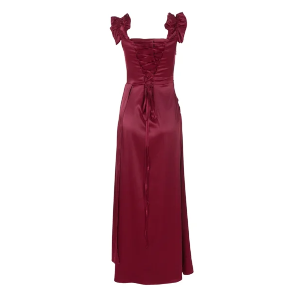 Lygens Square Collar Ruched Solid Elegant Evening Party Porn Women'S Dresses Fashion Prom Ladies Gown Maxi Summer Clothes - Image 2