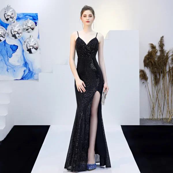 Women's New Sex Fairy Dress Suspenders Dream Celebrity Party Sexy Long Show Thin Fishtail Long Dress Evening Dress - Image 3