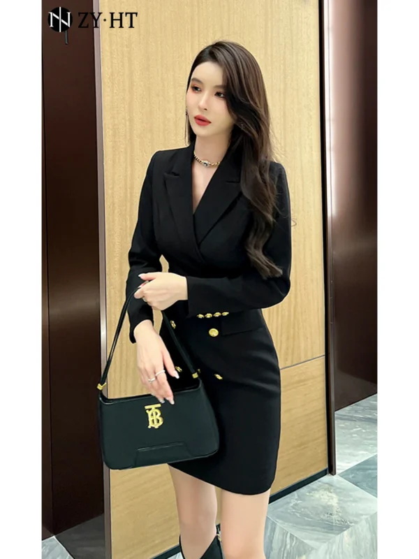 Autumn new women's clothing goddess style commuting temperament suit dress French style fashion suit skirt - Image 3