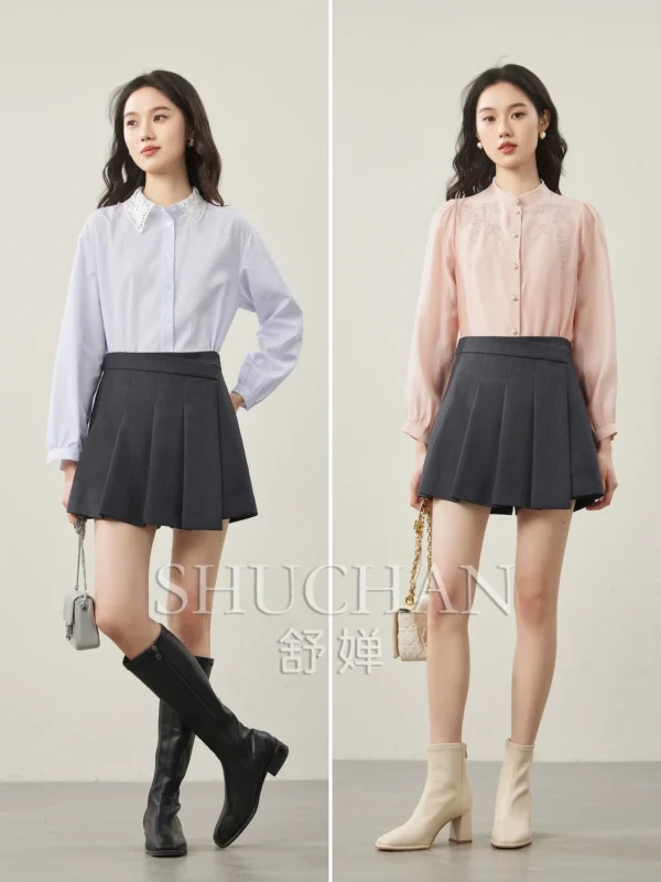 Wool Blend, Asymmetrical Design Short 25 Spring Faldas Mujer Moda Mini Skirt Women Korean Fashion Clothing - Image 2