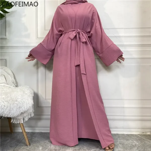 Muslim Fashion Hijab Dubai Abaya Long Dresses Women with Sashes Islam Clothing Abaya African Dresses for Women Musulman Djellaba - Image 5