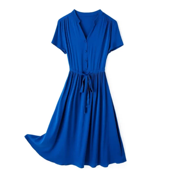 Silk dress women's Hangzhou high-end satin silk small heavy 2024 new mother's clothes skirt women - Image 4