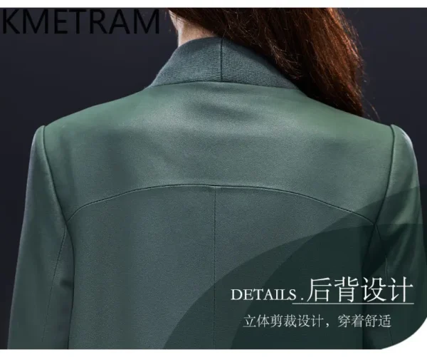 Genuine Leather Jacket Woman Real Sheepskin Mid Length Jackets Fashion Leather Trench Coat Spring Women Clothing 2025 кожанка - Image 5