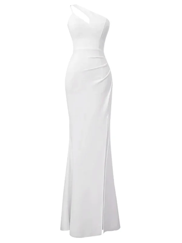 Evening Dress Dress, Feminine Temperament, Light Luxury,niche One Shoulder Fishtail Host Banquet Fishtail Dress,prom Dress Dress - Image 5