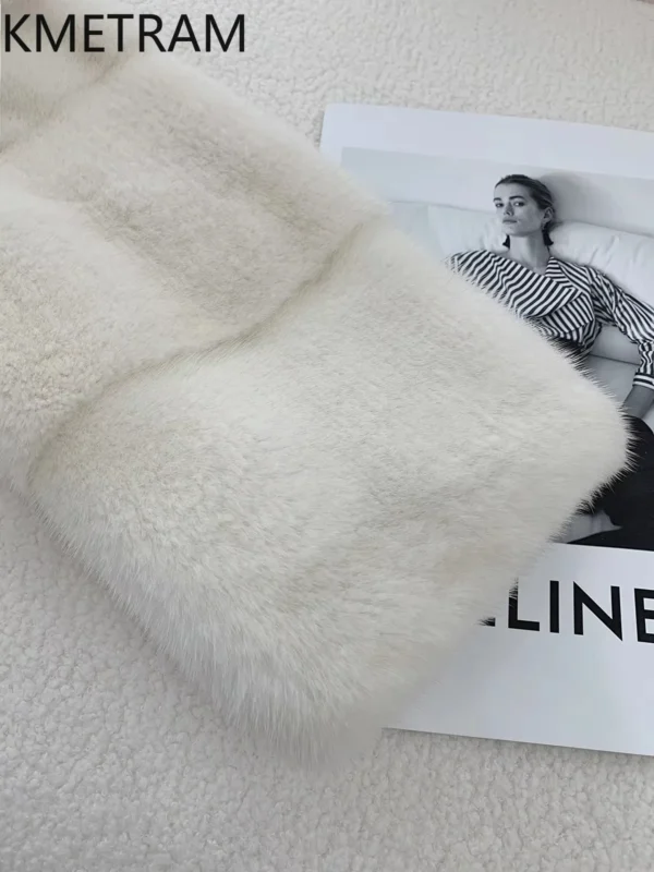 Real Danish Mink Fur Coat Women Luxury Mid Length Fur Jacket Winter Warm Outerwears High Quality Womans Clothing Fourrure 2024 - Image 4