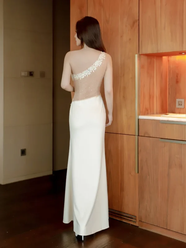 Highendeveningdresssleevelessslim Fit Singleshoulderlong Fishtail Noblebanquetcar Model Temperament Sex Slimming Dresspartydress - Image 4