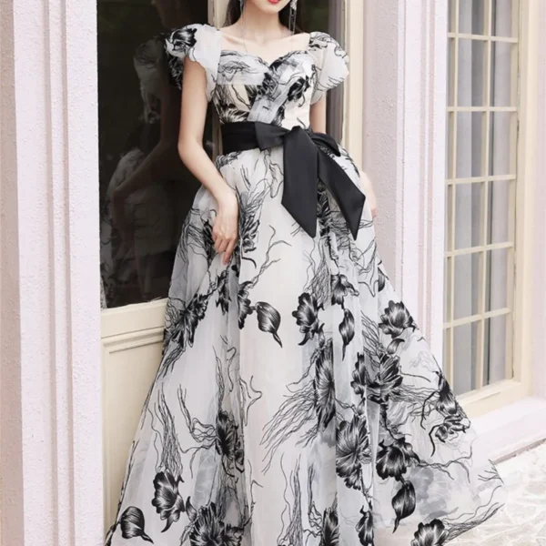 Host light luxury minority sense boob banqueting feminine mitzvah dress - Image 4